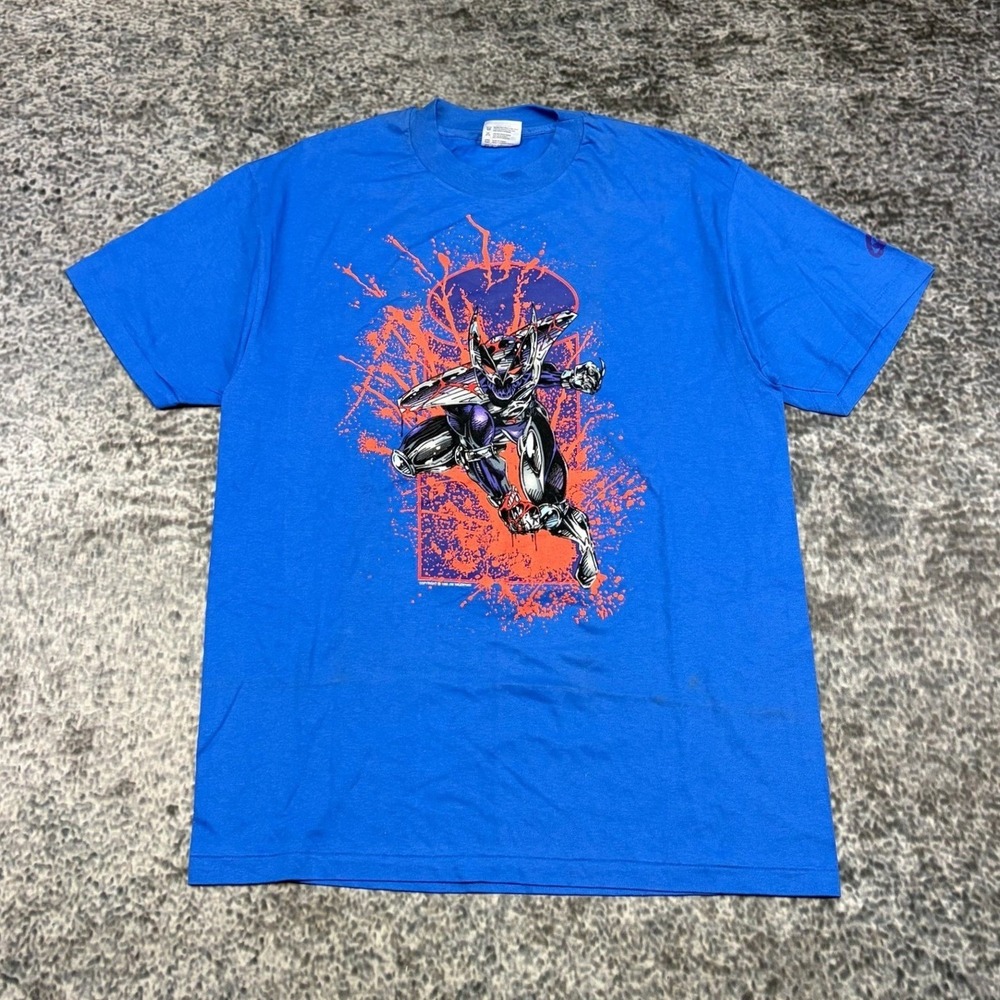 VTG 1993 Shadowhawk T Shirt Mens Large Blue Hanes Heavyweight Jim Valentino‎